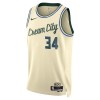 Maillot Basket Homme Milwaukee Bucks Giannis Antetokounmpo 2025-26 Nike City Edition Blanc Swingman